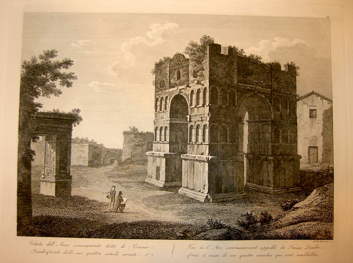 Parboni Achille (1783-1841) Veduta dell'Arco comunemente detto di Giano Quadrifronte... 1829 Roma 